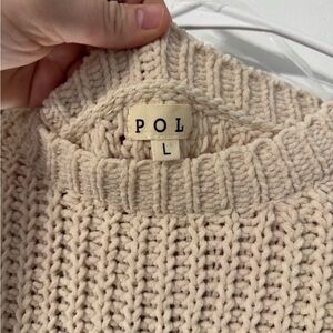 POL Women's Chunky Knit Sweater in Cream